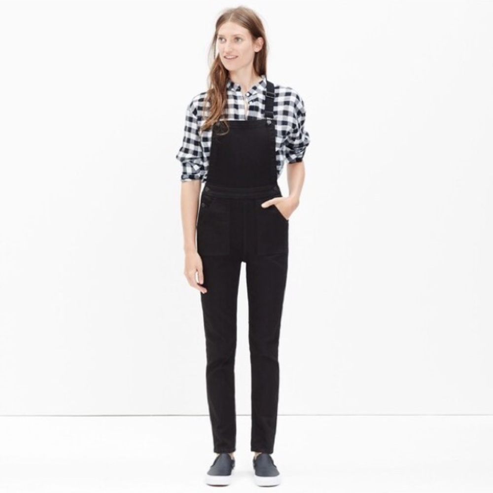 Madewell Black Denim Cross-Back Overalls - XS